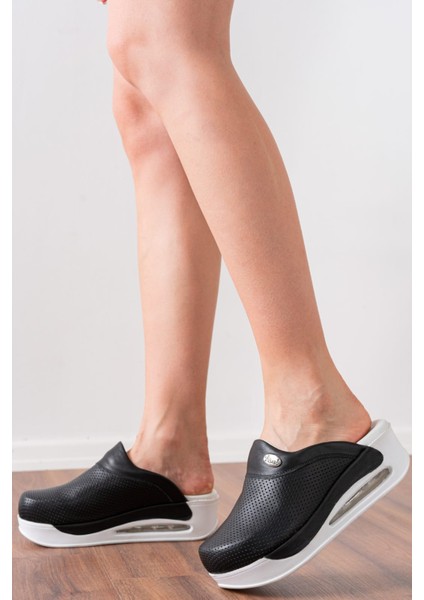 Siyah Hakiki Deri Kadın Airmax Taban Tam Ortopedik Anatomik Hastene, Hemşire Sabo Terlik fiyatları