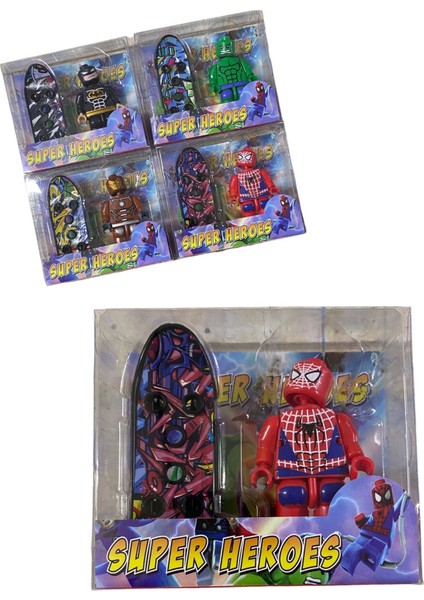 Heroes Karakter Kaykaylı LEGO Oyuncak Yenilmezler Kaykaylı Spider Man Figür LEGO Oyuncak