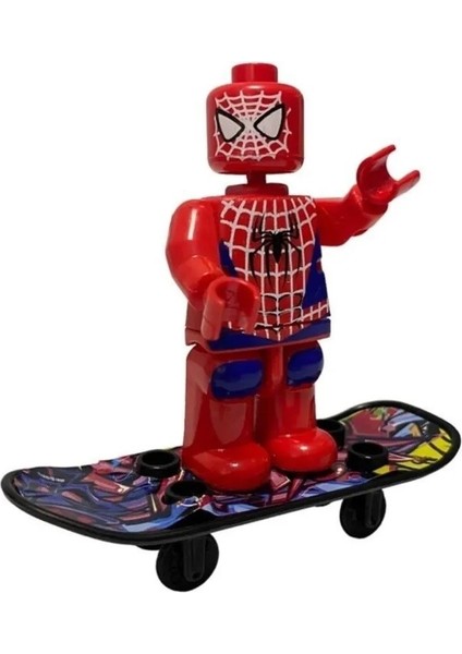 Heroes Karakter Kaykaylı LEGO Oyuncak Yenilmezler Kaykaylı Spider Man Figür LEGO Oyuncak