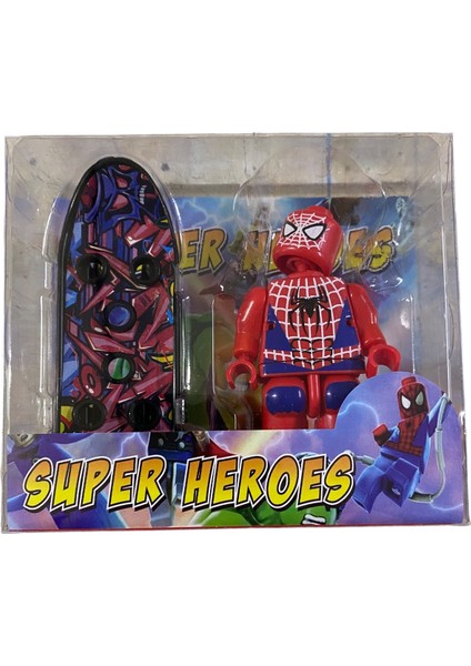 Heroes Karakter Kaykaylı LEGO Oyuncak Yenilmezler Kaykaylı Spider Man Figür LEGO Oyuncak