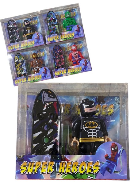 Heroes Karakter Kaykaylı LEGO Oyuncak Yenilmezler Kaykaylı Batman Figür LEGO Oyuncak