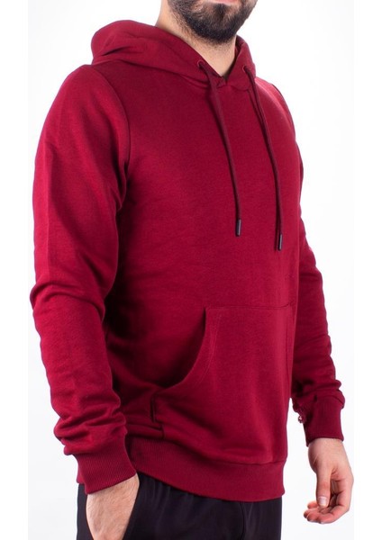 2732 Bordo Kapüşonlu Erkek Sweatshirt fiyatları