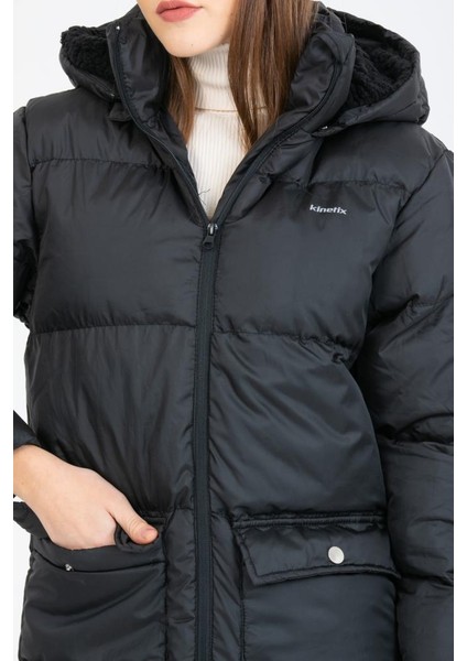 Bella Coat Siyah Günlük Kadın Şişme Kaban modelleri