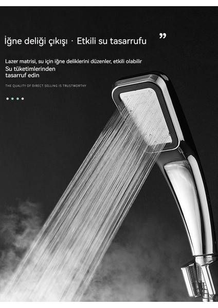 300 Delikli Şarjlı Kare El Basınçlı Duş Başlığı (Yurt Dışından) modelleri