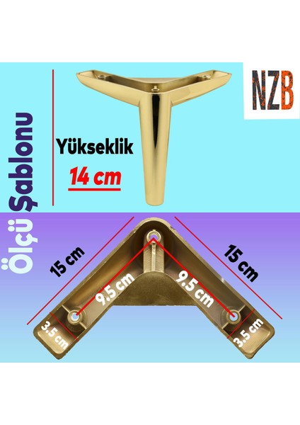 Lüks Mobilya Kanepe Sehpa Tv Ünitesi Koltuk Ayağı 14 cm Gold Altın Baza Ayak fırsatları