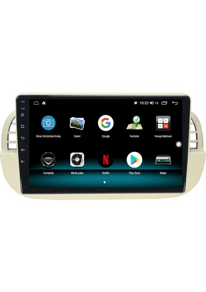 Fiat 500 Android 10 Carplay Özellikli Navigasyon Multimedya 2gb Ram + 32GB HDD