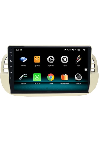 Fiat 500 Android 10 Carplay Özellikli Navigasyon Multimedya 2gb Ram + 32GB HDD