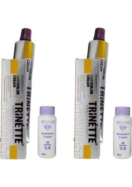 TRİNETTE 12.03 ALTIN PLATİN 60ML & BROCHES 30 VOLUME %9 OKSİDAN 2'Lİ SET