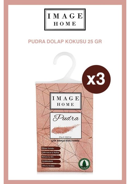 Pudra Rüyası Çok Amaçlı Elbise Dolabı Çekmece Banyo Tuvalet Koku Kesesi x 3