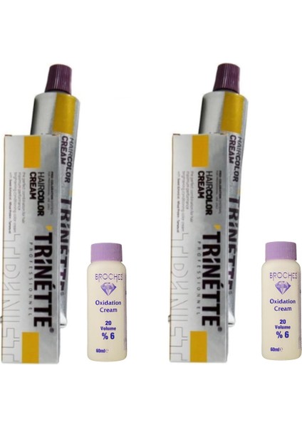 TRİNETTE KIRMIZI 60ML & BROCHES 20 VOLUME %6 OKSİDAN 60ML 2'Lİ SET