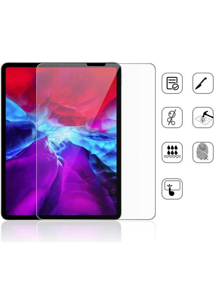 Case 4U Apple iPad Pro 2022 M2 (4. Nesil) / iPad Pro 2021 (3.Nesil) / iPad Pro 2020 (2.Nesil) 11 inç Uyumlu Tablet Cam Ekran Koruyucu 9H Sert Temperli Şeffaf