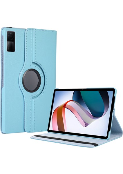 Case 4U Xiaomi Redmi Pad 360 Derece Dönebilen Standlı Deri Görünümlü Tablet Kılıfı Mavi