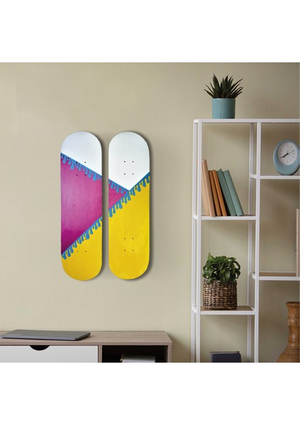 "leak" Kaykay Duvar Dekoru, El Yapımı Ahşap Duvar Dekoru