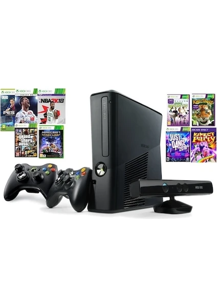 Xbox Game Studios Xbox 360 Slim Kasa 500 GB 75 Oyunlu 2 Kollu Teşhir Japon Oyuncak Sarayı