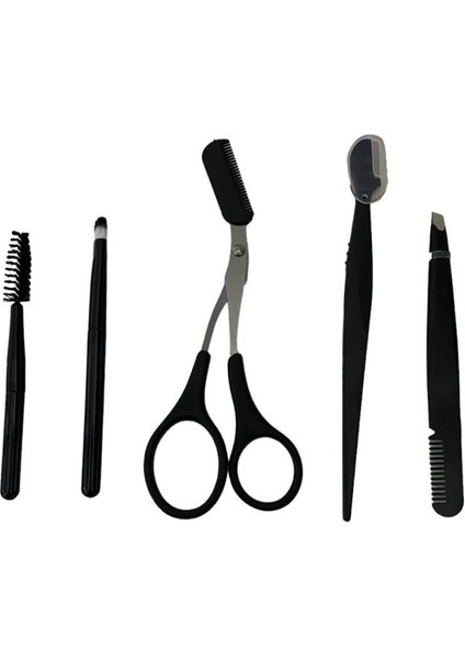 Kaş, Kirpik, Bıyık Bakım Seti - Makas, Cımbız, Maskara, Fırça - 5'li Set modelleri