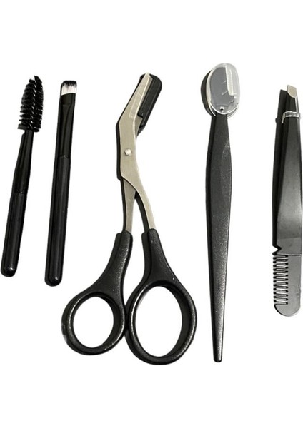 Kaş, Kirpik, Bıyık Bakım Seti - Makas, Cımbız, Maskara, Fırça - 5'li Set fırsatları