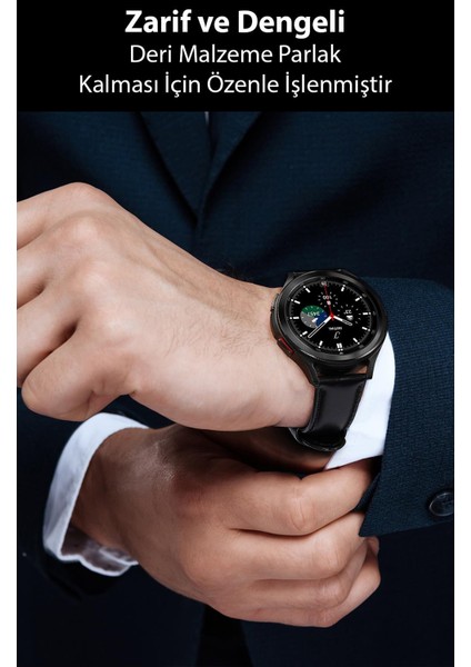 Hermes Loop Samsung Galaxy Watch 22MM ve Huawei Gt2-Gt3-Magic 2 46MM Için Deri Kayış Kordon