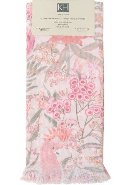 Garden Pudra %100 Pamuk Mutfak Havlusu 2'li 60x40 cm