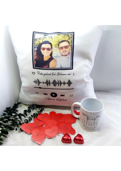 14 Şubat Sevgililer Günü Lik Tekli Kupa ve Baskılı Yastık Set