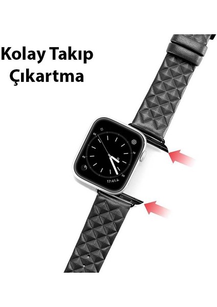 Businessloop Gerçek Deri Apple Watch 42-44-45MM Için Kordon Kayış, Tüm Ciltlere Uyumlu Kayış