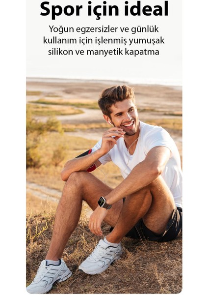 Apple Watch 42-44-45MM Için Manyetik Silikon Kordon Kayış, Apple Watch 2-3-4-5-6-7-8 ve Se