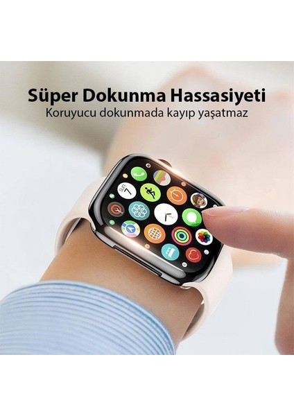 Apple Watch 41MM Full Kaplama Silikon Kılıf, Apple Watch 2-3-4-5-6-7-8 ve Se Uyumlu Kılıf