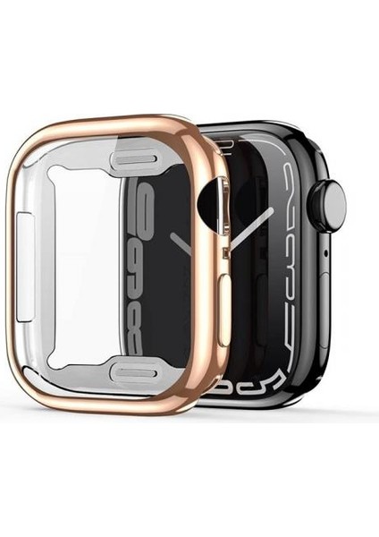 Apple Watch 41MM Full Kaplama Silikon Kılıf, Apple Watch 2-3-4-5-6-7-8 ve Se Uyumlu Kılıf