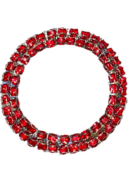 Kristal Taşlı Start Stop Düğme Halkası Kırmızı fiyatları