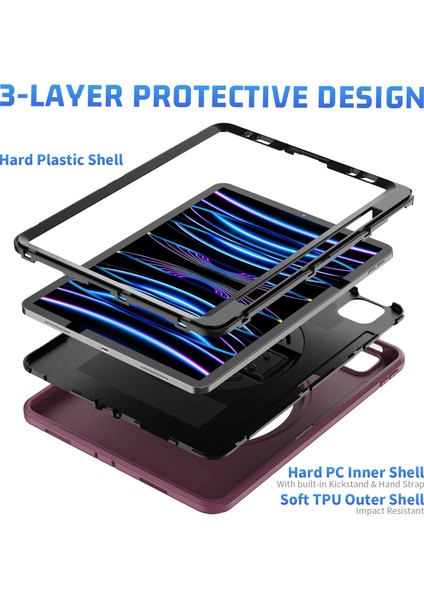 Ipad Pro 11RED Için Tpu + Pc Tablet Kılıfı (Yurt Dışından) modelleri
