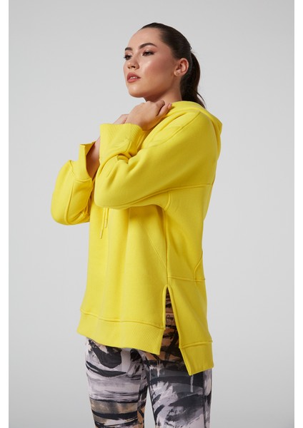 Kapüşonlu Içi Şardonlu Kadın Sweatshirt