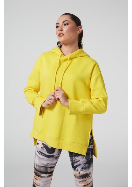 Kapüşonlu Içi Şardonlu Kadın Sweatshirt
