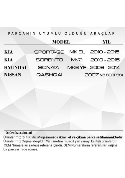 Kia Sportage, Sorenta, Hyundai Sonata Için Ayna Kovanı fiyatları