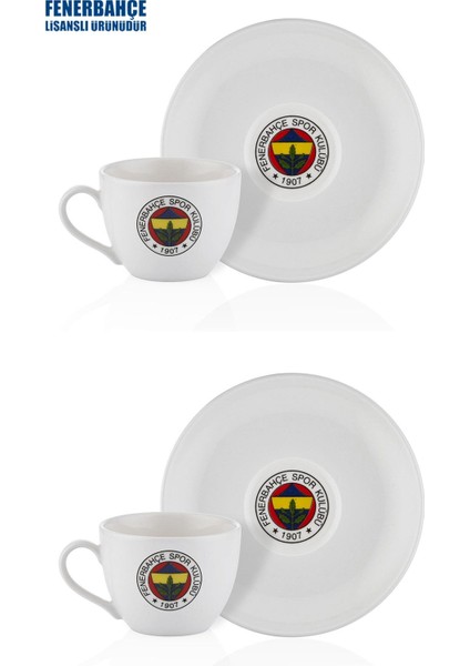 N3424 Fenerbahçe Lisanslı Arma Logo 2'li Çay Fincan Takımı Fb ZC076TDS05