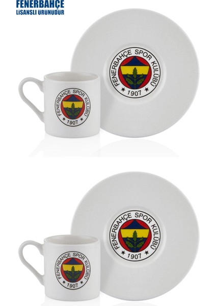 N3418 Fenerbahçe Lisanslı Arma Logo 2'li Kahve Fincan Takımı Fb ZC076TDS01
