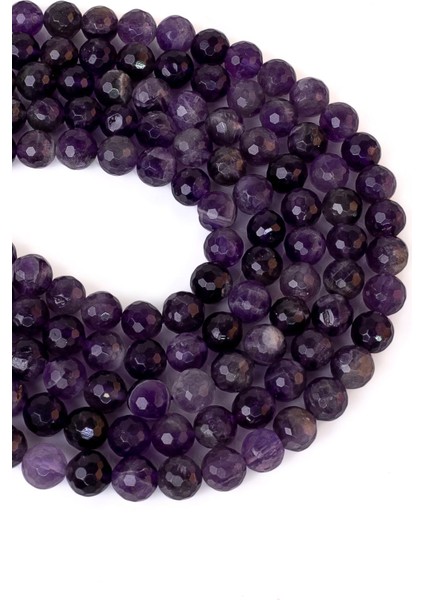 8 mm Faset Kesim Ametist Taşı Dizi