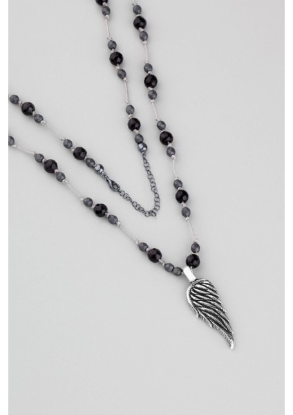 Pegasus Kanadı Figürlü 80 cm Gümüş Erkek Kolye