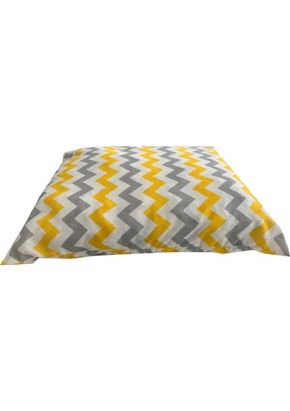 Kedi ve Köpek Yatağı Yıkanabilir Yatak 60X45X17 Cm-Sarı Gri Zikzak fırsatları