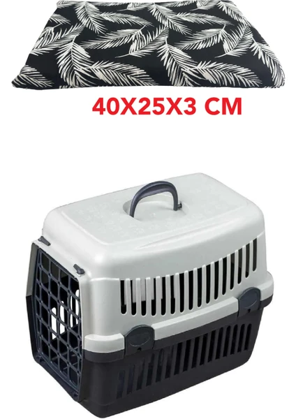 Kedi ve Köpek Taşıma Çantası Minderi Yıkanabilir Fermuarlı 40X25X3 Cm-Siyah Tüy