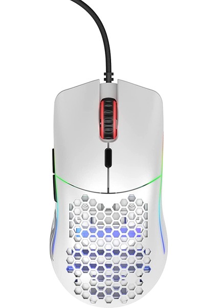 Model O- Kablolu Mat Beyaz Orta/Küçük El RGB Oyuncu Mouse GOM-WHITE