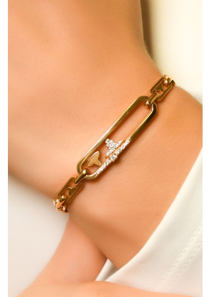 Taşlı Tasarım Bileklik 14 Ayar A036638 fiyatları