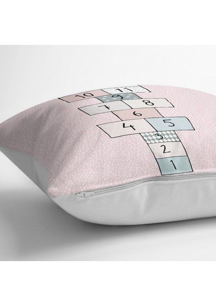 Sevimli Tavşan Pembe Temalı Seksek Tasarım Çocuk & Genç Odası Modern Yastık Kırlent Kılıfı modelleri