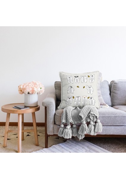 Sevimli Ayıcıklar Çarpım Tablosu Motifli Çocuk & Genç Odası Modern Yastık Kırlent Kılıfı