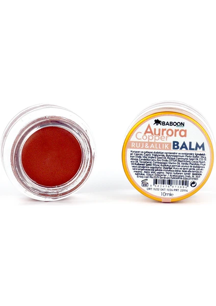 Baboon Natural Baboon Aurora Copper Balm - Ruj & Allık