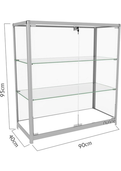 Camlı Vitrin Cam Dolap Camlı Koleksiyon Vitrini Teşhir Vitrini Kupa Dolabı - 9590