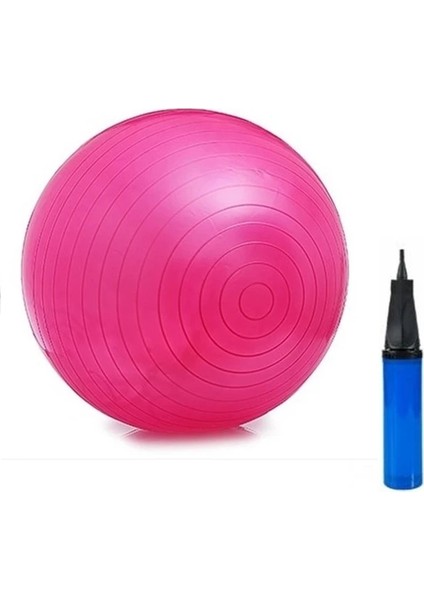 Pompalı Pilates Topu 65 cm Pembe