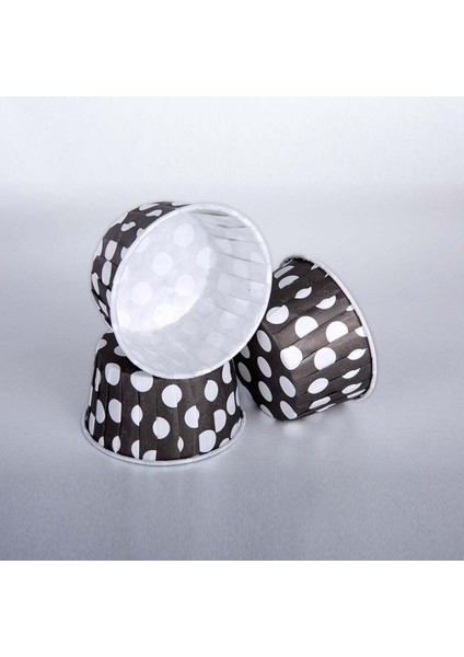 Özel Pet Kapsül 44*35MM 50 Adet Siyah-Beyaz Puantiye