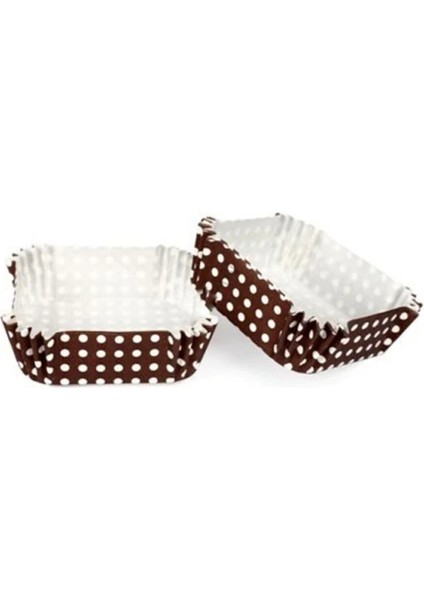 Pet Kapsül 80*80 mm - Kahverengi Puantiye (Kare)