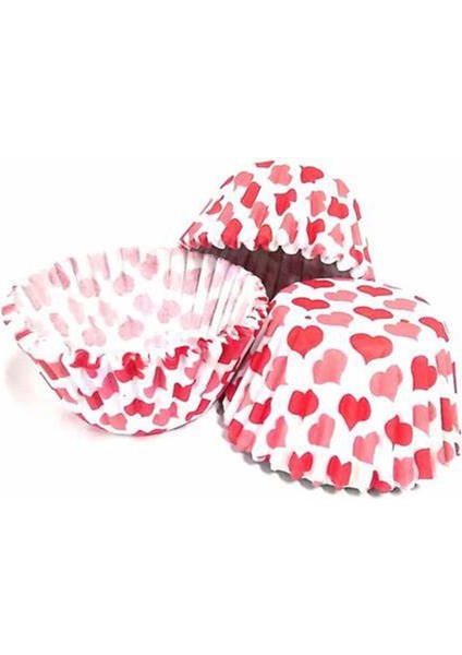 Kağıt Kapsül Pembe Kalp Desen No:3 200 Adet