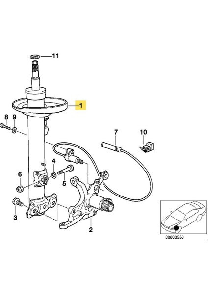 Bmw Depo Bmw E36 4 Silindir Ön Sol Amortisör | Bsg