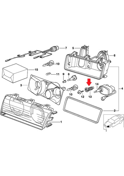 Bmw E36 Far Ayar Vidası Klips Plastik | Starklips